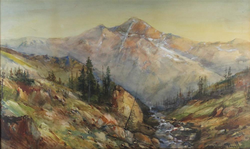 Appraisal: LUCIEN WHITING POWELL AMERICAN - MOUNT HOLY CROSS Watercolor on