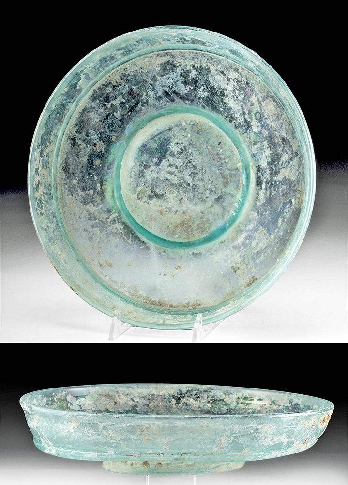 Appraisal: Roman Glass Footed Dish - Intact Roman Imperial Period ca