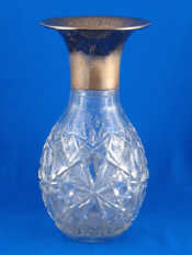 Appraisal: A large silver German standard mounted cut glass vase Ht