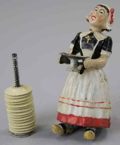 Appraisal: DUTCH GIRL BALANCING PLATES Martin France hand painted figure of