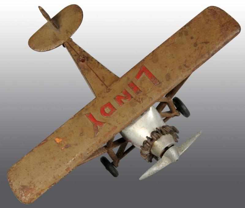 Appraisal: Cast Iron Hubley Lindy Airplane Toy Description American Original clicker