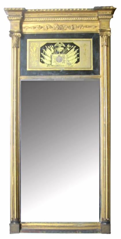 Appraisal: Federal giltwood and eglomis mirrornew york circa