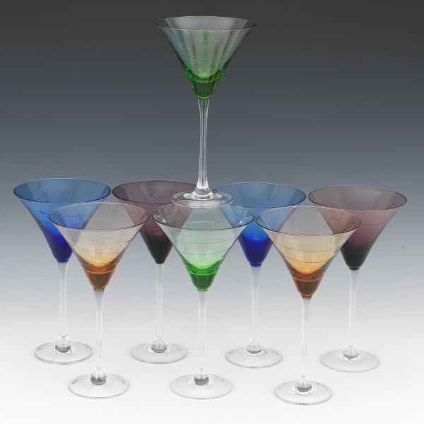 Appraisal: LENOX MARTINI GLASSES SET OF EIGHT Eight crystal martini glasses