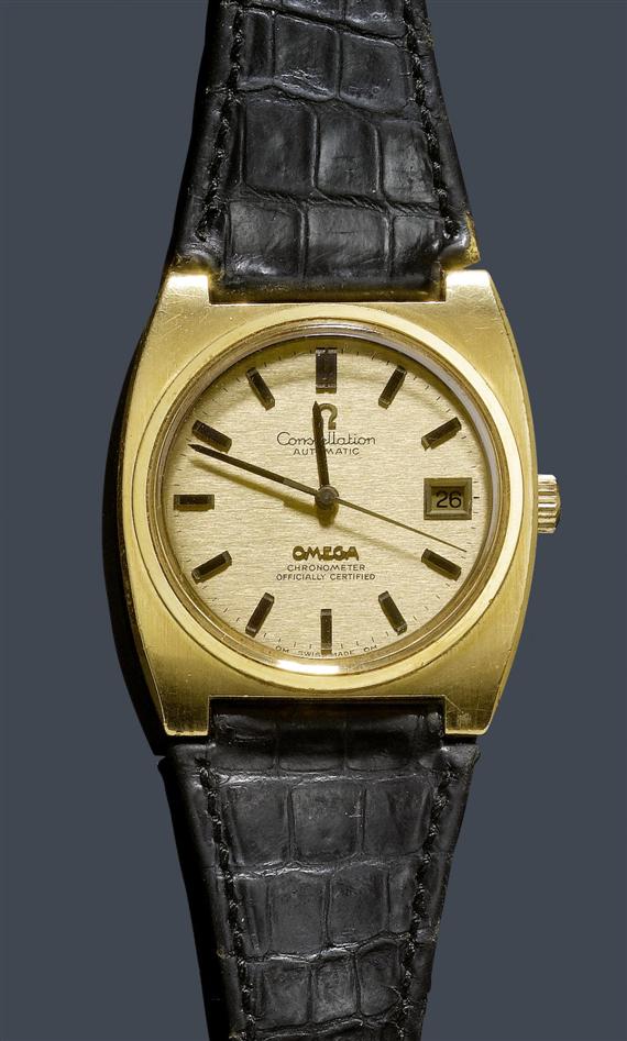 Appraisal: A GENTLEMAN'S WRISTWATCH AUTOMATIC OMEGA CONSTELLATION 's Yellow gold Ref