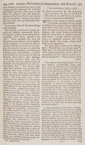 Appraisal: WITH AN AUGUST PRINTING OF THE DECLARATION REVOLUTION The Scots