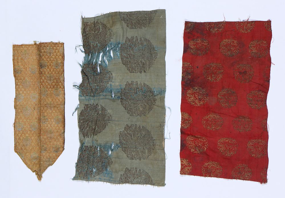 Appraisal: Early Chinese Persian Textiles Early Chinese Persian Textiles Gold on