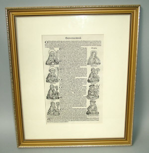 Appraisal: Nuremberg Chronicles leaves framed and glazed