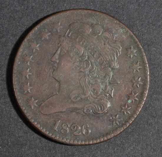 Appraisal: United States classic head type copper half cent AU- Estimate