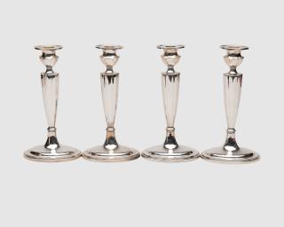 Appraisal: GORHAM Silver Set of Four Weighted Candlesticks GORHAM Silver Set