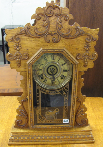 Appraisal: AN OAK KITCHEN CLOCK the E Ingraham Co Bristol Connecticut