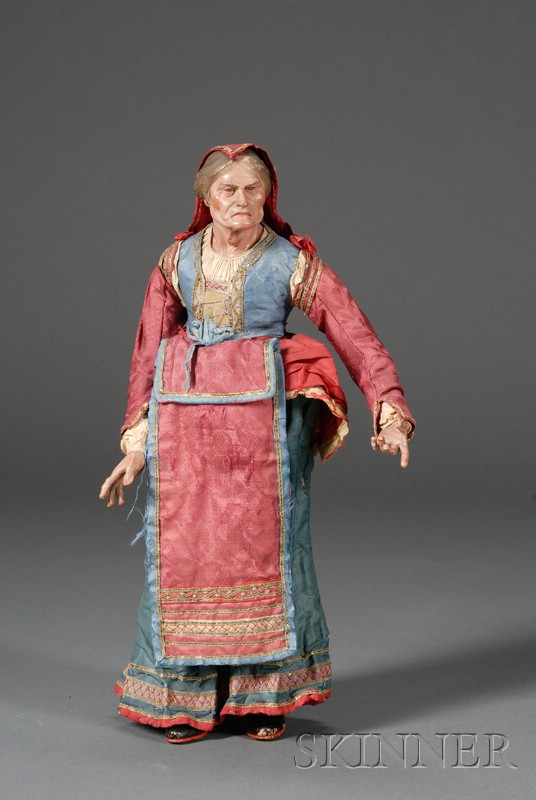 Appraisal: Italian Creche Figure of an Old Woman th century with