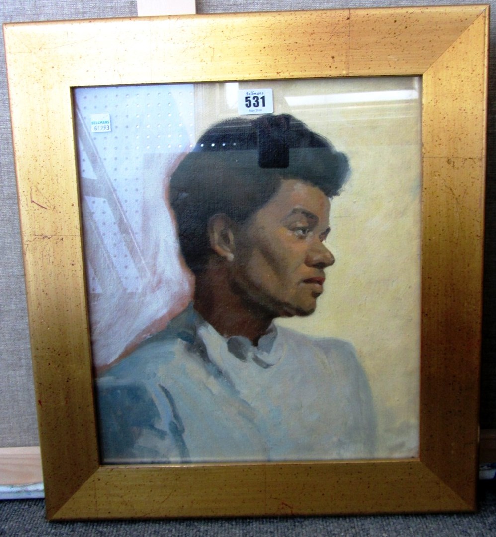 Appraisal: Bloomsbury School th century Head study of a negro woman