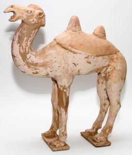 Appraisal: CHINESE TERRACOTTA SCULPTURE CHINESE TERRACOTTA SCULPTURE H W D CAMEL