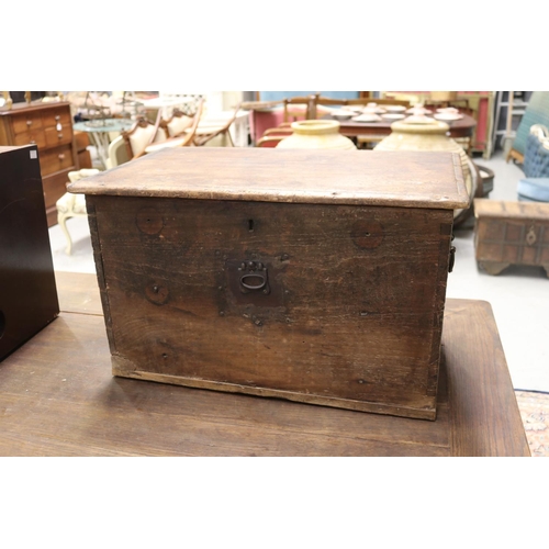 Appraisal: Old wooden trunk approx cm H x cm W x