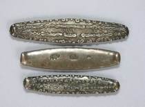 Appraisal: Three Silver Ingots Lot of three finger bars used as