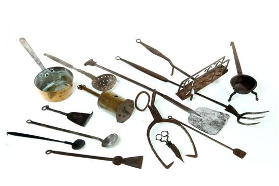 Appraisal: GROUP OF HEARTH IMPLEMENTS American th century Wrought iron tools