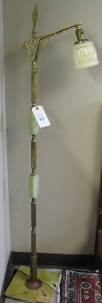 Appraisal: ART DECO STYLE BRIDGE FLOOR LAMP of brassed metal and