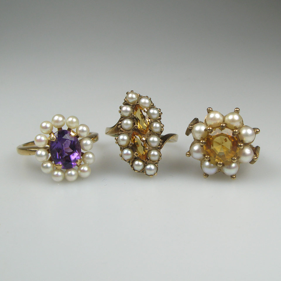 Appraisal: x k amp x k Yellow Gold Rings set with