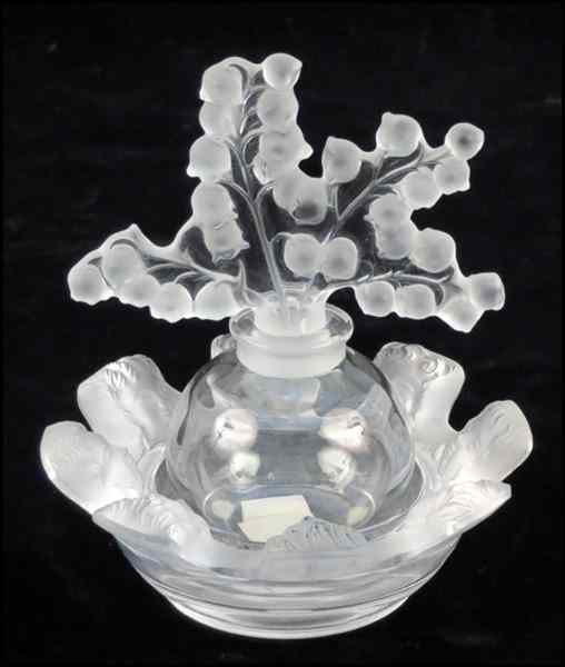 Appraisal: LALIQUE 'CLAIREFONTAINE' PERFUME BOTTLE Together with a Lalique dish Bottle