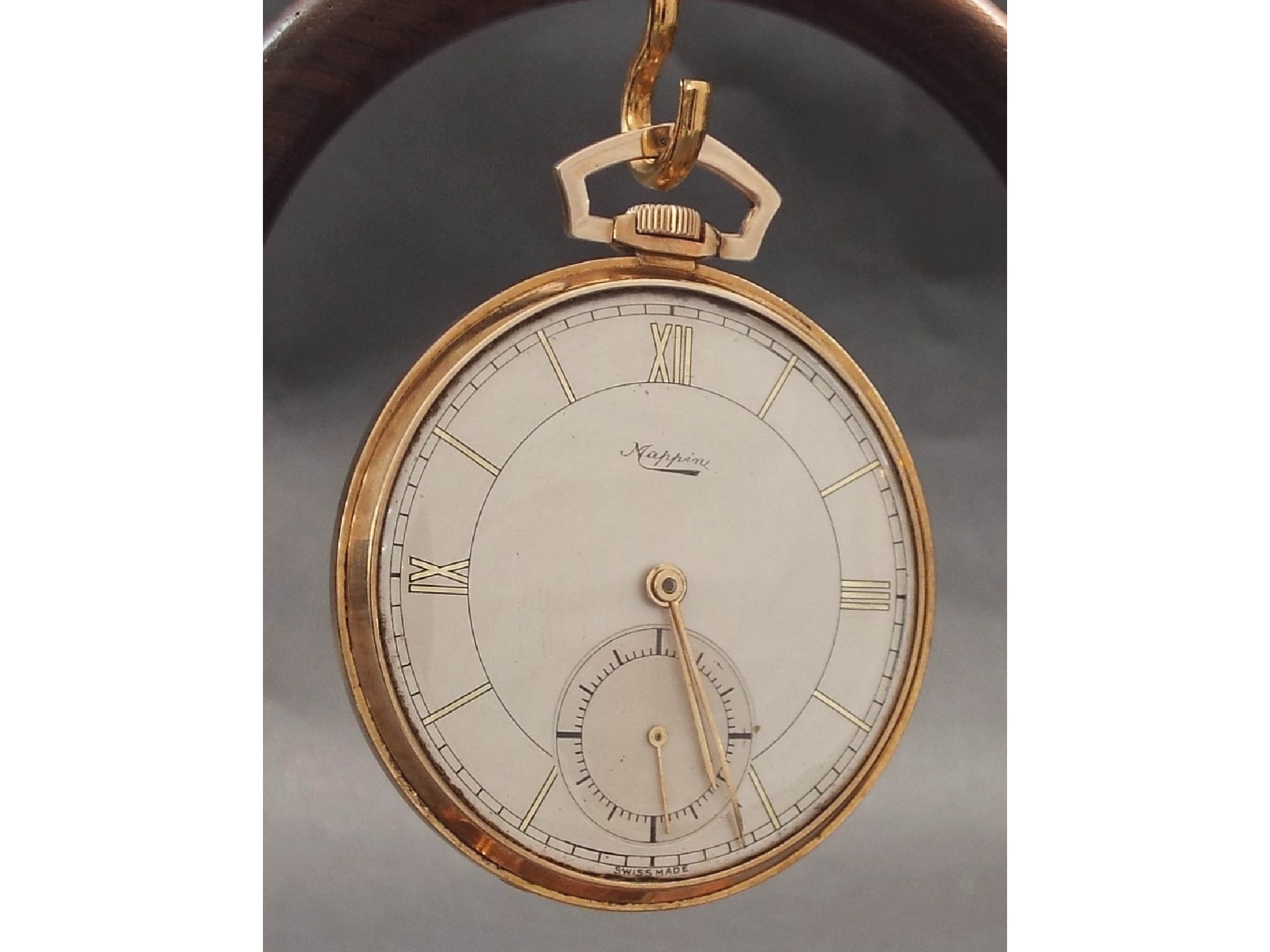 Appraisal: ct open face dress pocket watch Movado jewel adjusted four