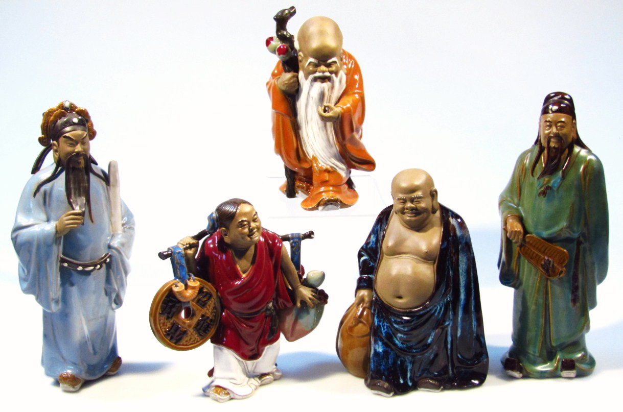 Appraisal: Various modern Chinese pottery figures to include a standing sage