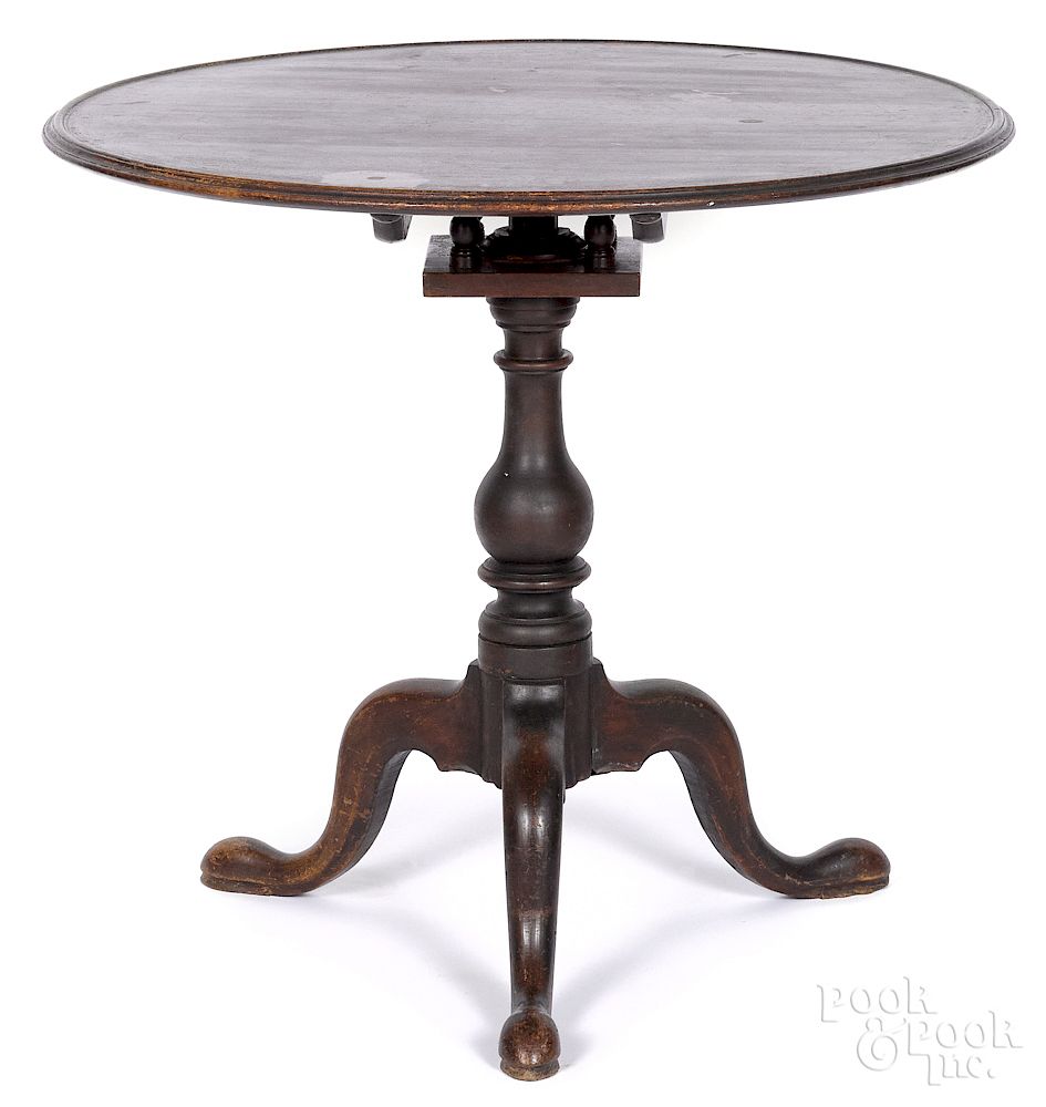 Appraisal: Pennsylvania Queen Anne mahogany tea table Pennsylvania Queen Anne mahogany