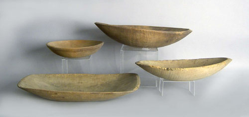 Appraisal: Three wooden trenchers together with a turned bowl