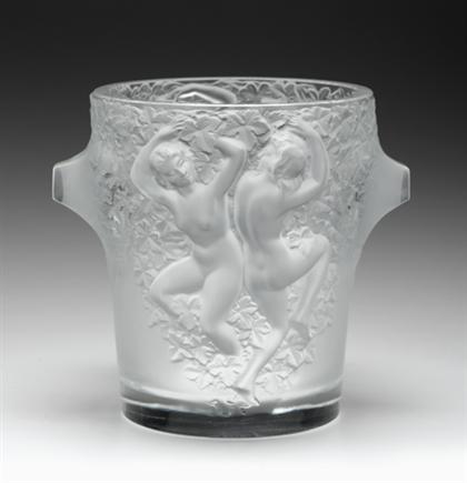 Appraisal: Lalique 'Ganymede' pattern glass ice bucket th century Of tapered