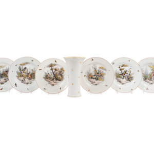 Appraisal: A Set of Six Porcelain Bird Plates and an Augarten