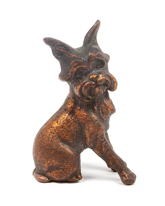 Appraisal: A Painted Metal Brussels Griffon Figure Height inches A Painted