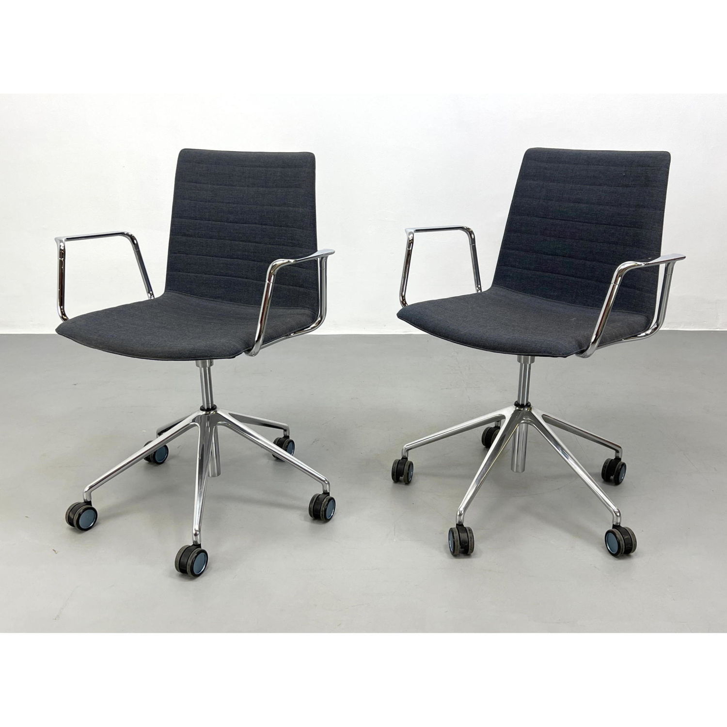 Appraisal: Pair Chrome Frame Office Chairs Height adjustable Dimensions H inches