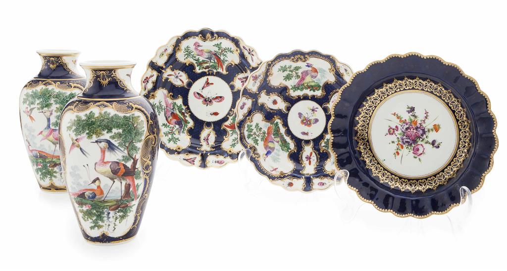 Appraisal: GROUP OF WORCESTER AND SAMSON PAINTED PORCELAIN MID-LATE TH CENTURY