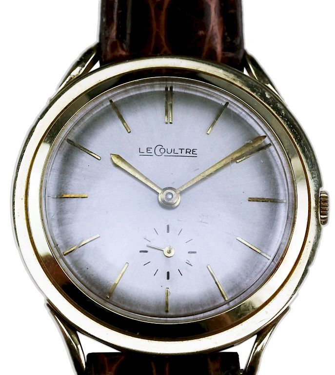 Appraisal: Vintage 's LeCoultre K Gold Fancy Lug Watch Men's LeCoultre