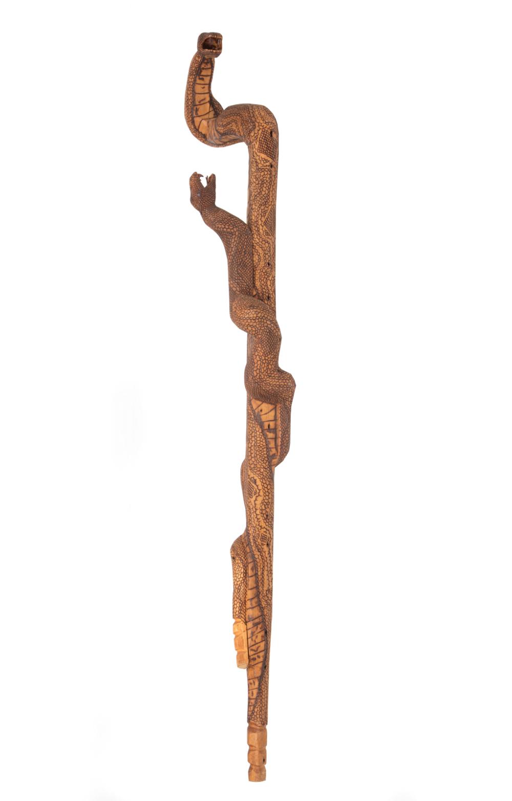 Appraisal: Louisiana State Penitentiary Angola Prison Art Serpent Walking Stick carved