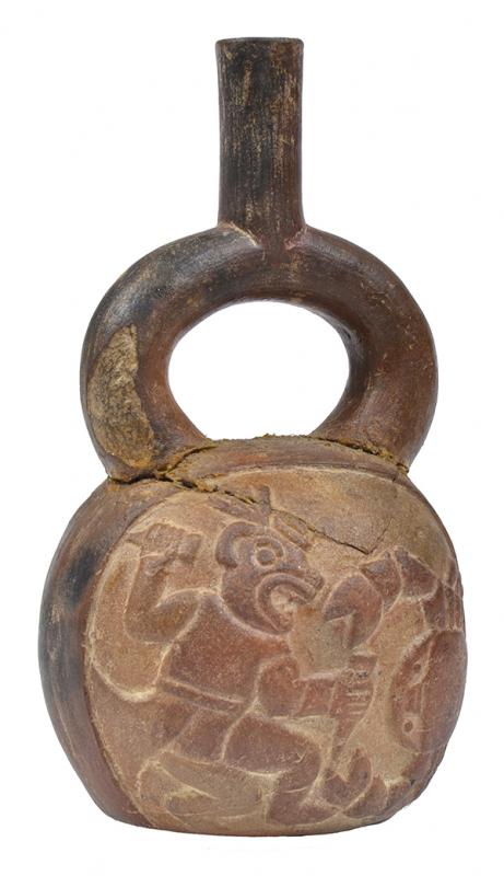 Appraisal: A PRE COLUMBIAN MOCHE STIRRUP VESSEL - A D NORTHERN