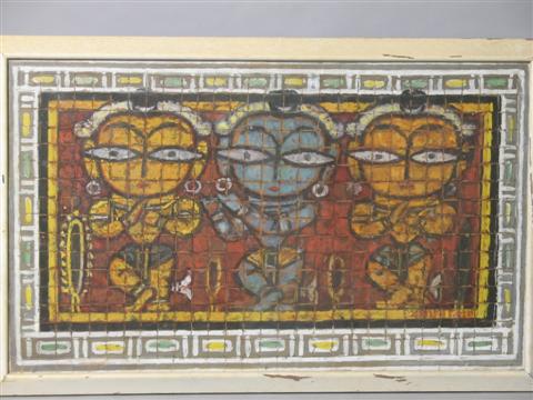 Appraisal: JAMINI ROY INDIAN - KRISHNA WITH FLUTE AND TWO ATTENDANTS