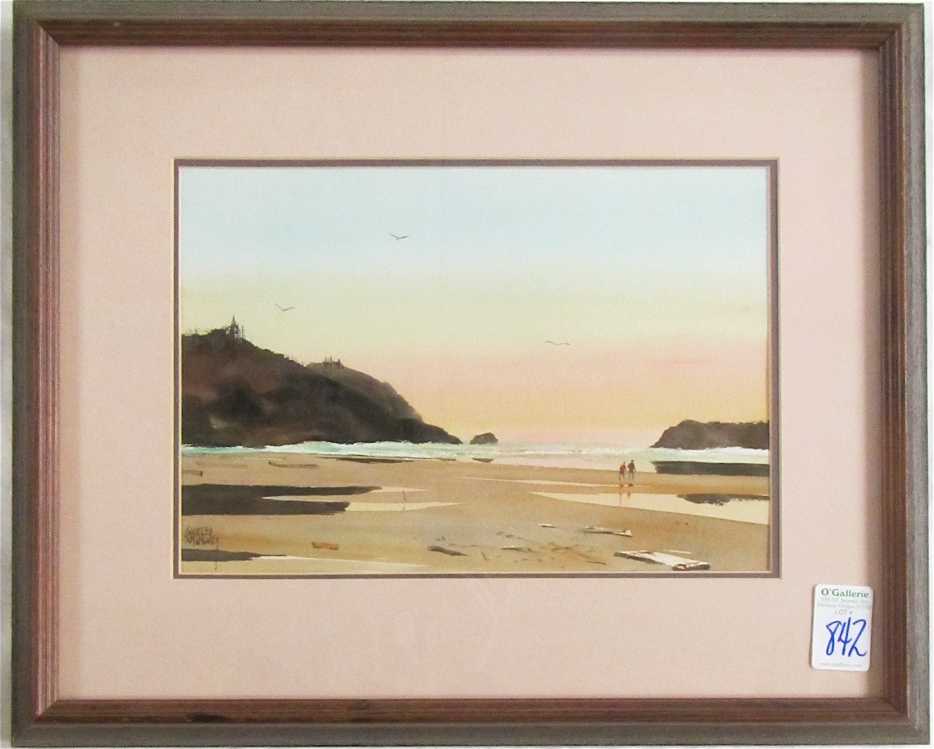 Appraisal: CHARLES MULVEY WATERCOLOR ON PAPER Oregon - Beach Cove and