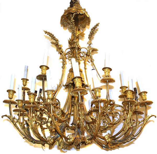 Appraisal: A Louis XVI style gilt bronze twenty-nine light chandelier losses