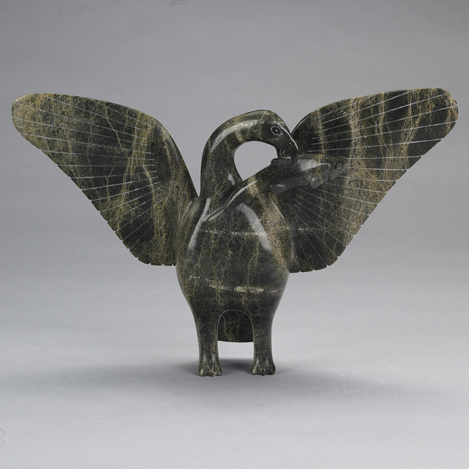 Appraisal: ABRAHAM ETUNGAT - E - Cape Dorset BIRD WITH FISH