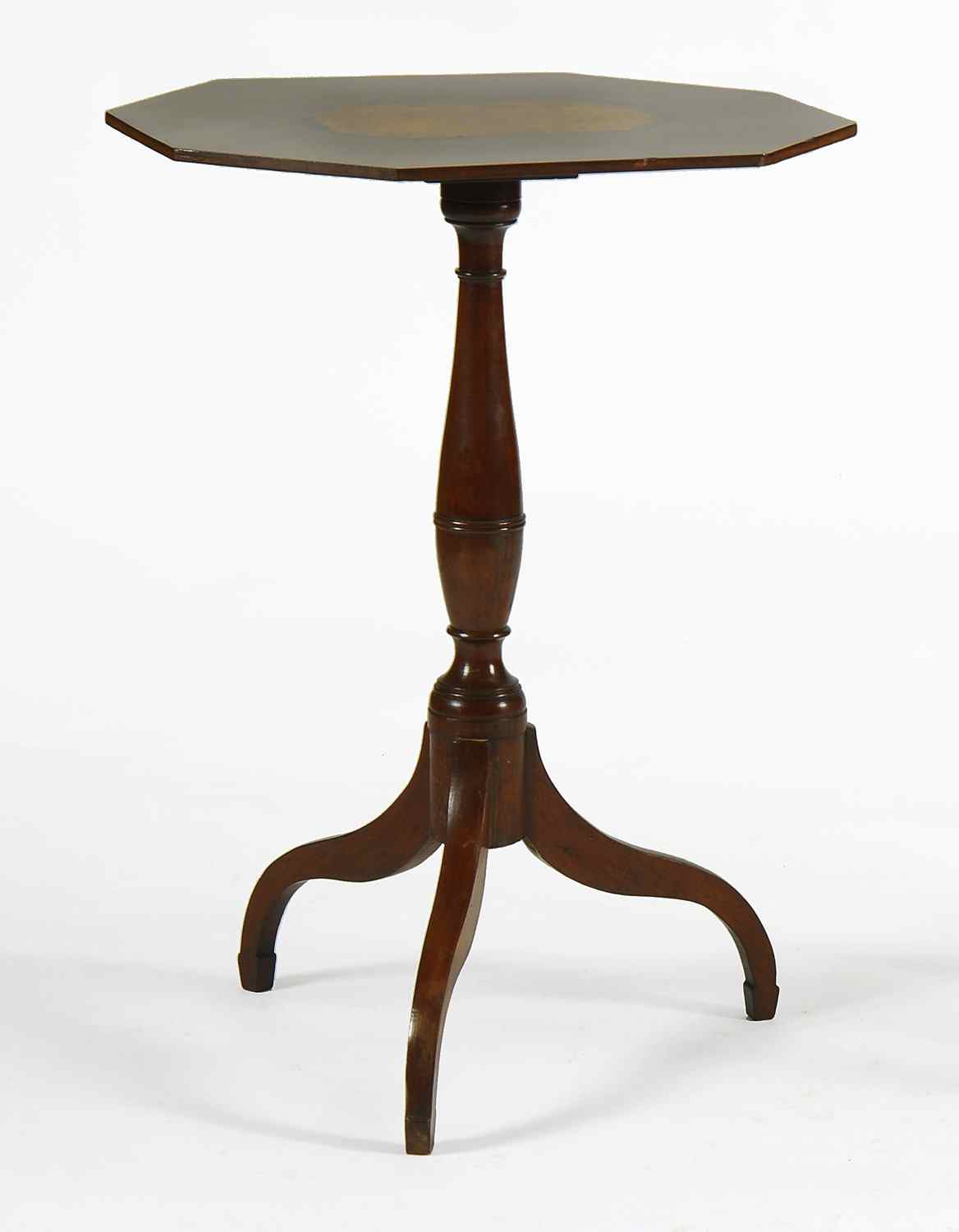 Appraisal: ANTIQUE AMERICAN FEDERAL TILT-TOP CANDLESTANDLate th Early th CenturyIn mahogany