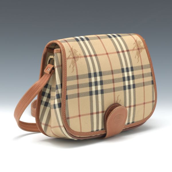 Appraisal: BURBERRY HAYMARKET CHECK CROSSBODY BAG x x Haymaker canvas body