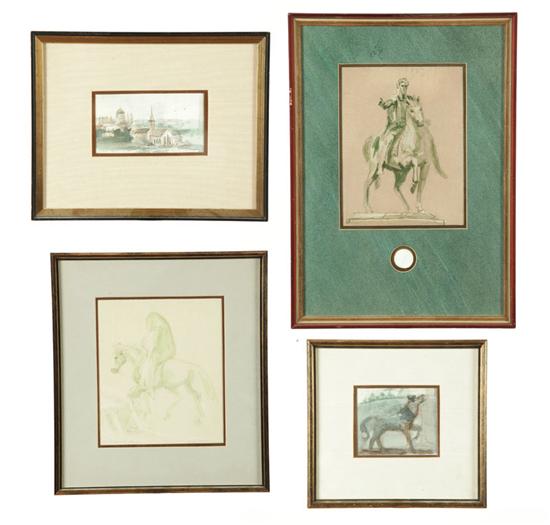 Appraisal: FOUR IMAGES BY ORVILLE CARROLL INDIANA - Watercolor and graphite