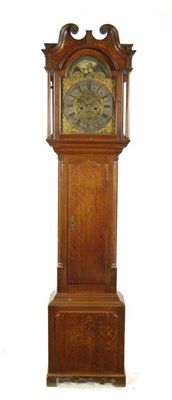 Appraisal: A George III oak longcase clock with an eight day