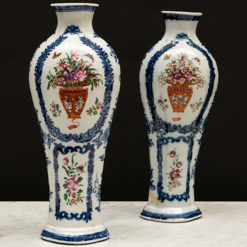 Appraisal: Pair of Chinese Export Famille Rose and Underglaze Blue Porcelain