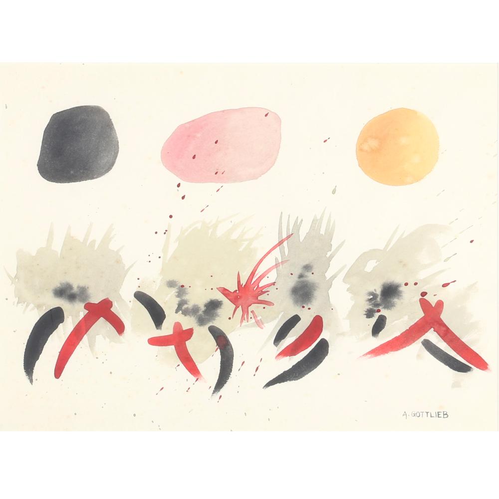 Appraisal: ADOLPH GOTTLIEB AMERICAN - UNTITLED WATERCOLOR ON PAPER H X