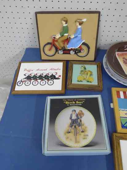 Appraisal: Bicycle collectible lot of dishes bowls tiles hot plates jars