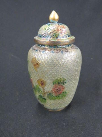 Appraisal: Chinese Translucent Closinne Jar plique-a-jour floral excellent