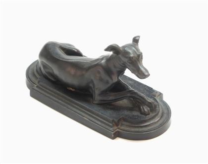 Appraisal: Cast iron figure of hunting dog base inscribed 'rw' H