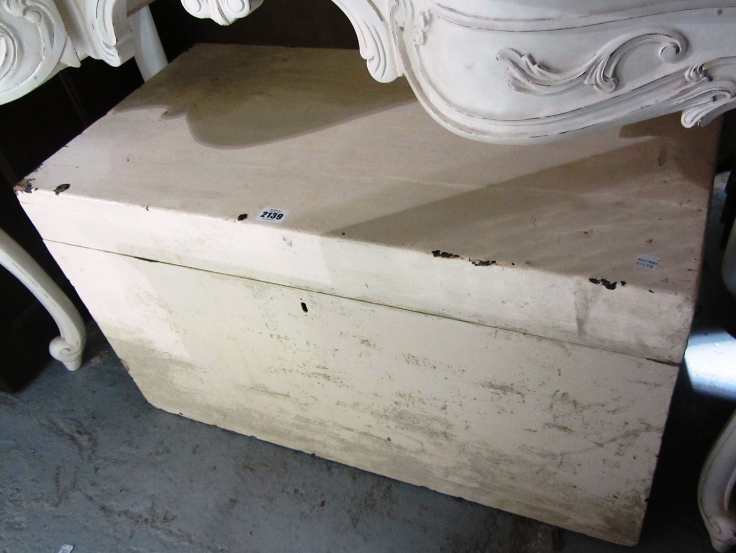 Appraisal: A white painted pine trunk