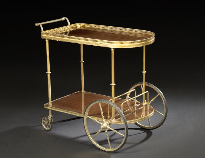 Appraisal: Mahogany and Gilt-Metal Serving Cart mid- th century the rectangular